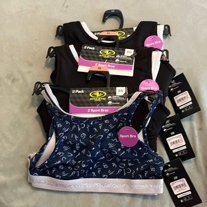 6 NWT Athletic Works Girls Sz 28 Sport Bras